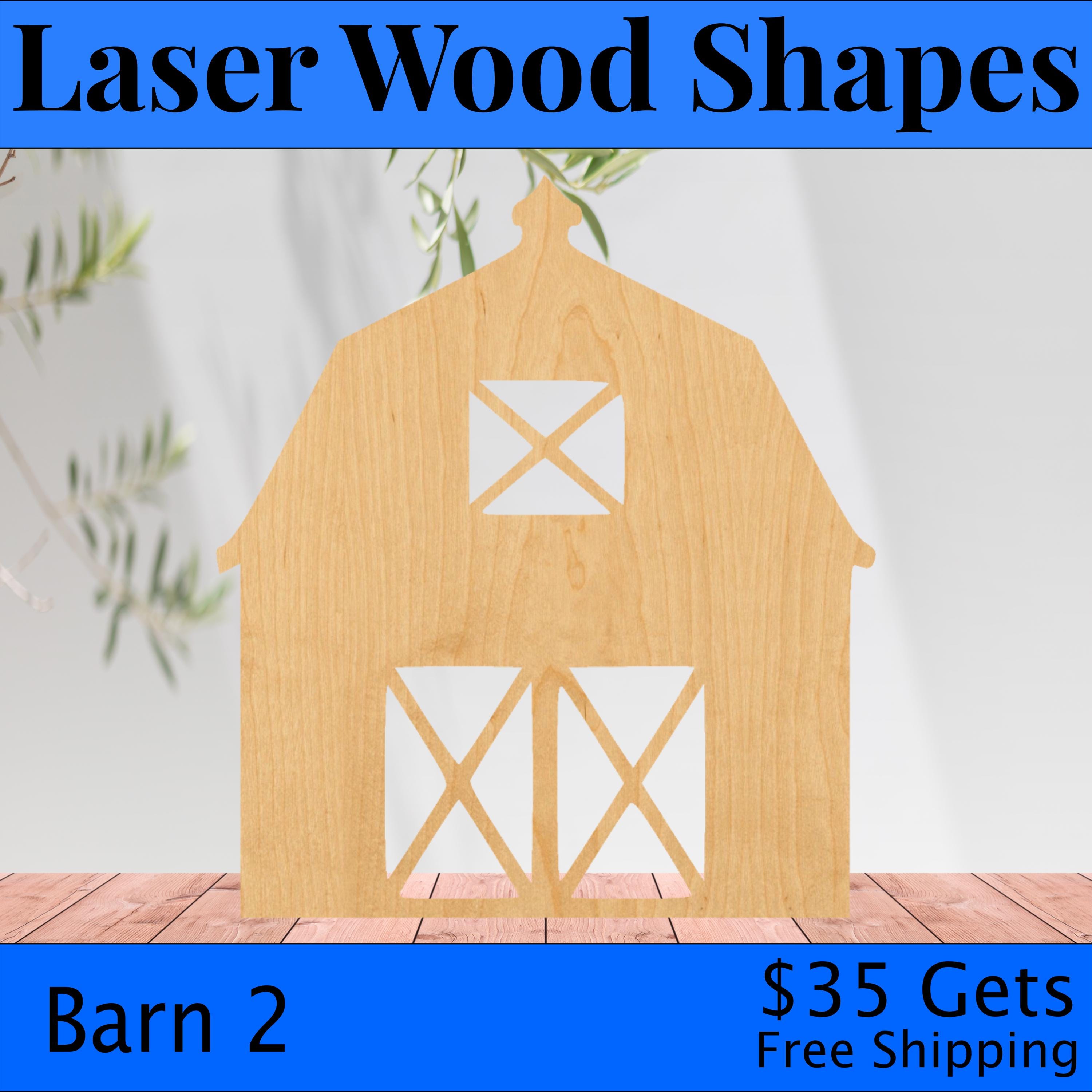 Building Barn - Laser Cut Out Unfinished Wood Craft Shape BLD64 Building Barn - Laser Cut Out Unfinished Wood Craft Shape BLD64