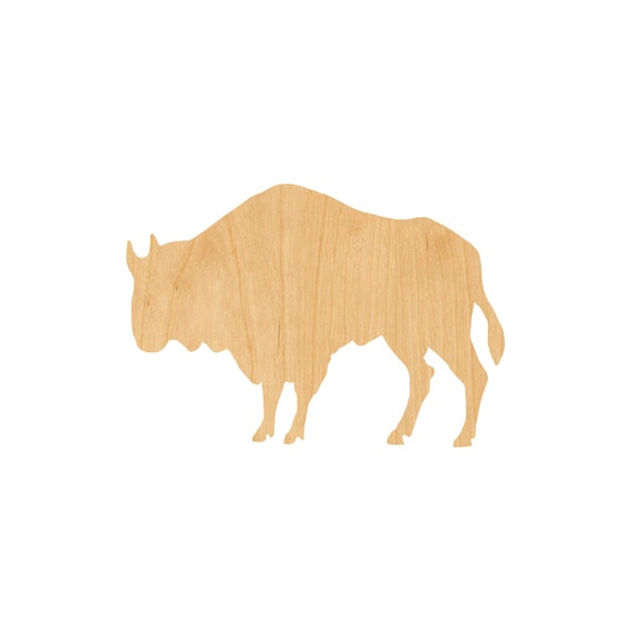 Bison Buffalo - Laser Cut Out Unfinished Wood Craft Shape ANML31 Bison Buffalo - Laser Cut Out Unfinished Wood Craft Shape ANML31