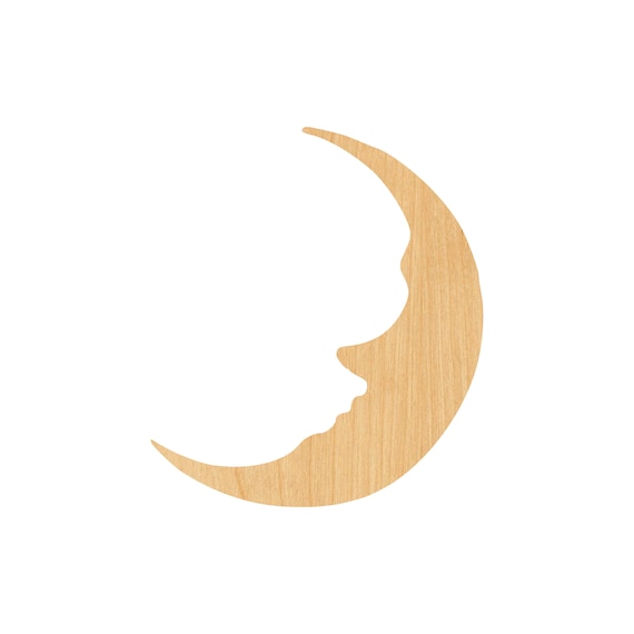 Moon - Laser Cut Out Unfinished Wood Craft Shape SKY20 Moon - Laser Cut Out Unfinished Wood Craft Shape SKY20