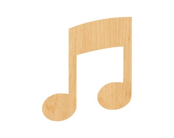 Music Note 1 Laser Cut Out Wood Shape Craft Supply - Woodcraft Cutout