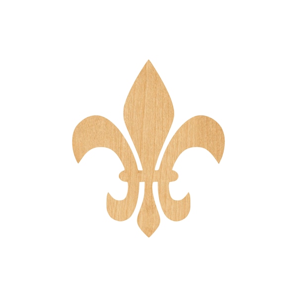 Fleur De Lis 1 Laser Cut Out Wood Shape Craft Supply - Woodcraft Cutout