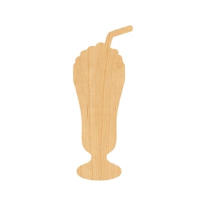 Dessert Milkshake - Laser Cut Out Unfinished Wood Craft Shape FOD18 Dessert Milkshake - Laser Cut Out Unfinished Wood Craft Shape FOD18