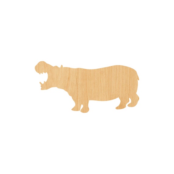 Hippo - Laser Cut Out Unfinished Wood Craft Shape HIP3 Hippo - Laser Cut Out Unfinished Wood Craft Shape HIP3