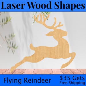 Flying Reindeer Laser Cut Out Wood Shape Craft Supply – Woodcraft Cutout