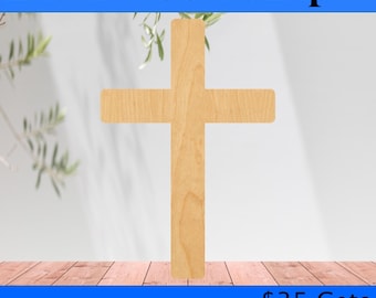 Cross Laser Cut Out Wood Shape Craft Supply - Woodcraft Cutout