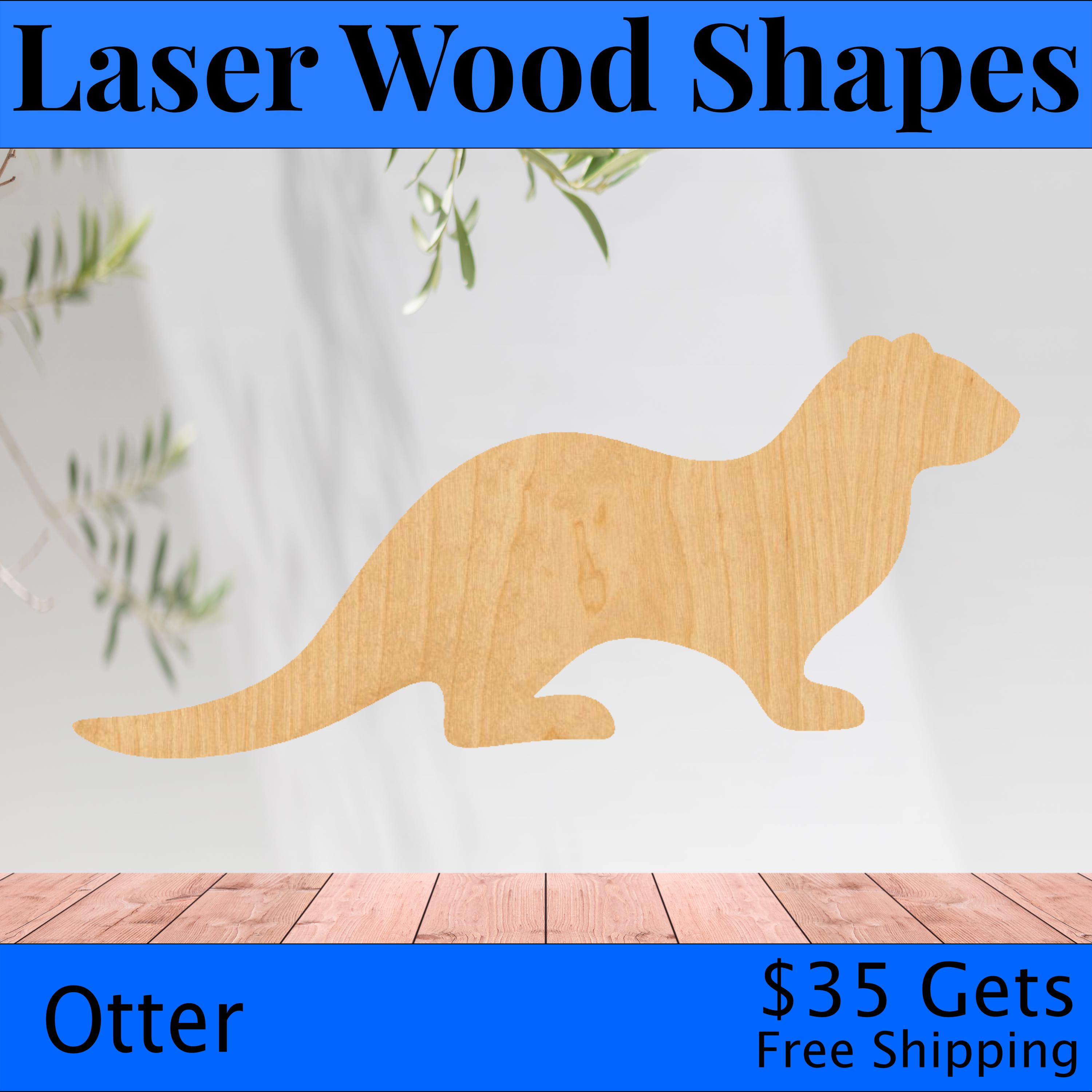 Otter - Laser Cut Out Unfinished Wood Craft Shape ANML38 Otter - Laser Cut Out Unfinished Wood Craft Shape ANML38