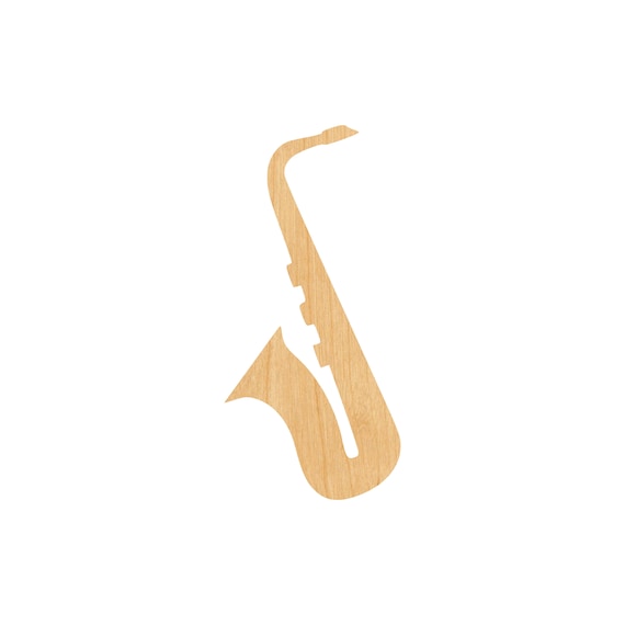 Music Saxophone - Laser Cut Out Unfinished Wood Craft Shape MSC38 Music Saxophone - Laser Cut Out Unfinished Wood Craft Shape MSC38