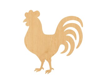 Rooster Laser Cut Out Wood Shape Craft Supply - Unfinished
