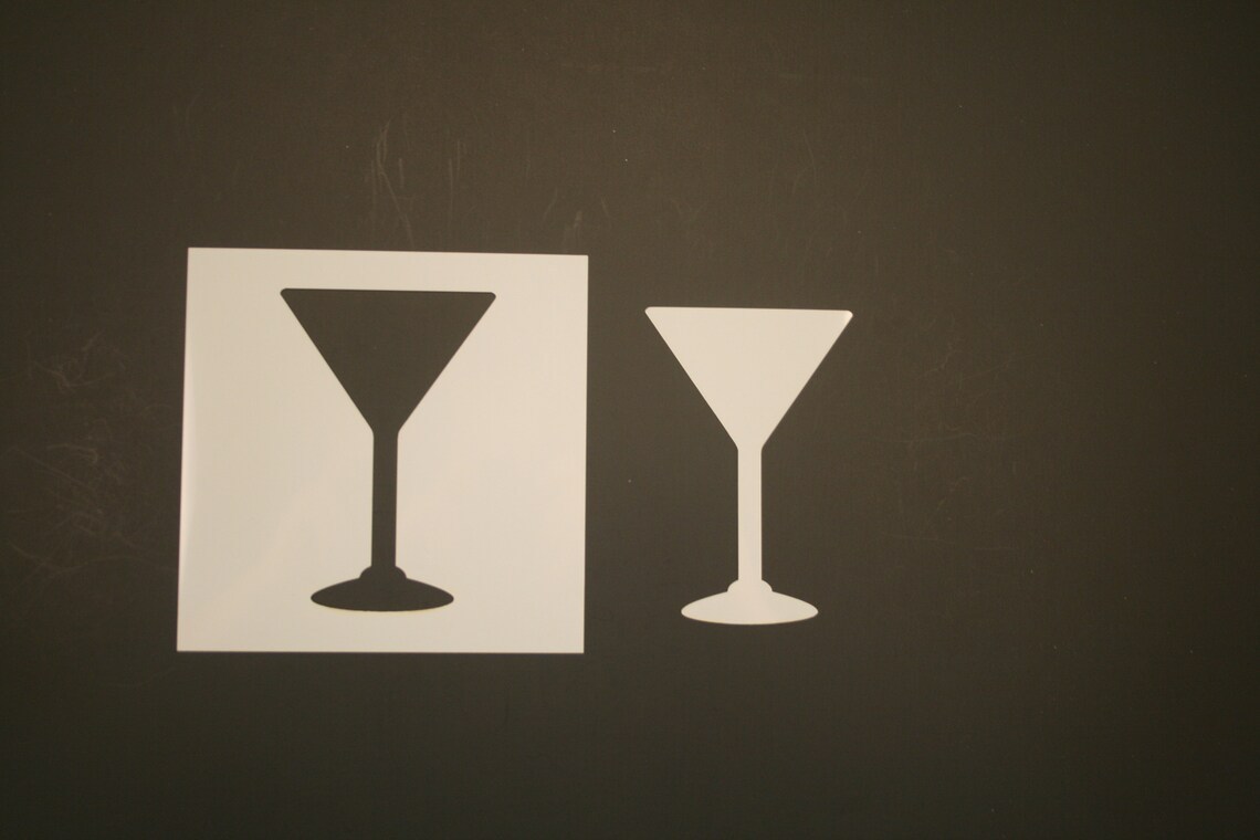 Martini Glass Reusable Mylar Stencil Art Supplies | Etsy