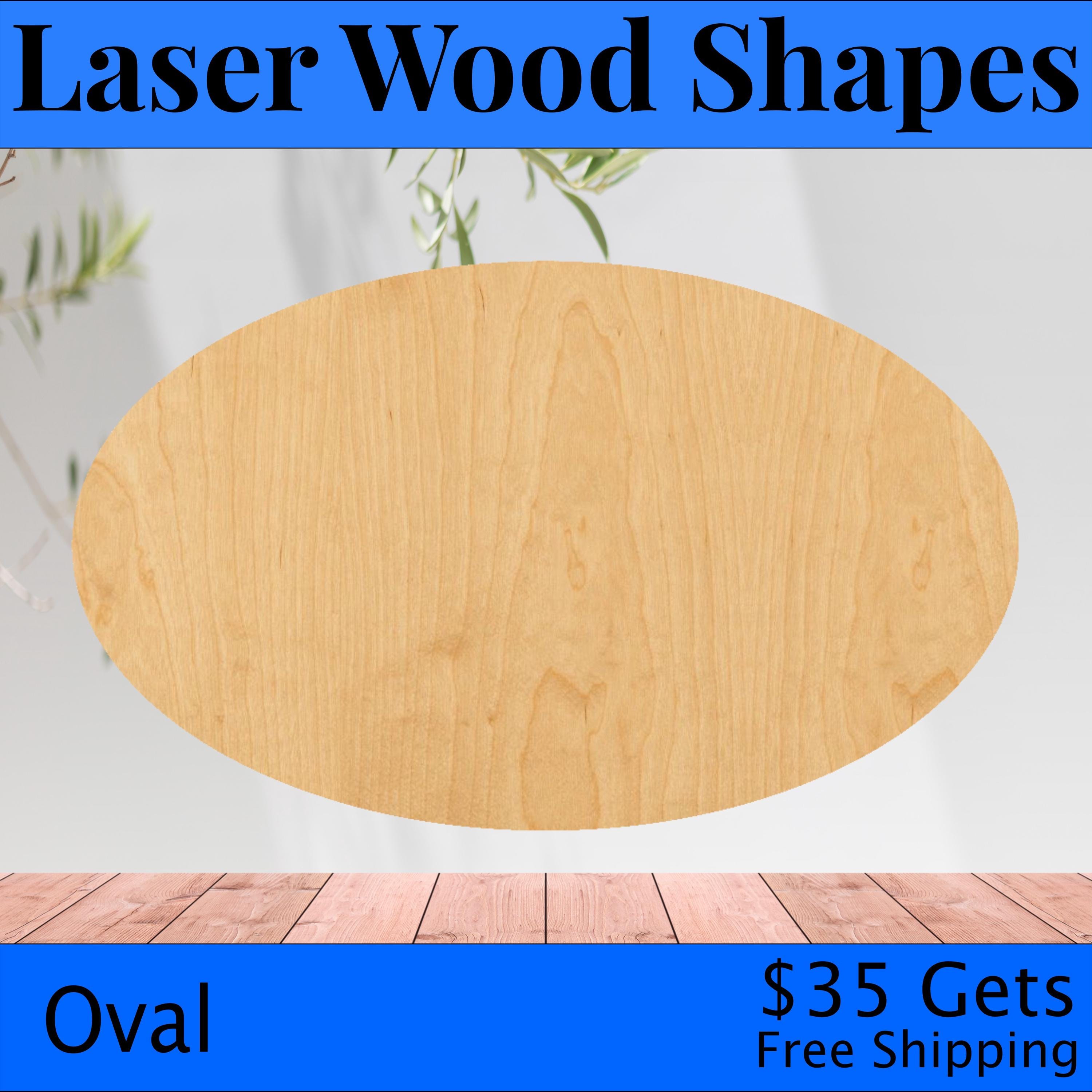 Oval - Laser Cut Out Unfinished Wood Craft Shape BSC5 Oval - Laser Cut Out Unfinished Wood Craft Shape BSC5
