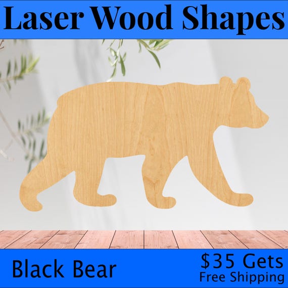 Bear - Laser Cut Out Unfinished Wood Craft Shape BER65 Bear - Laser Cut Out Unfinished Wood Craft Shape BER65