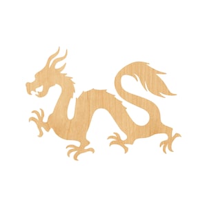 Chinese Dragon Laser Cut Out Wood Shape Craft Supply - Woodcraft Cutout