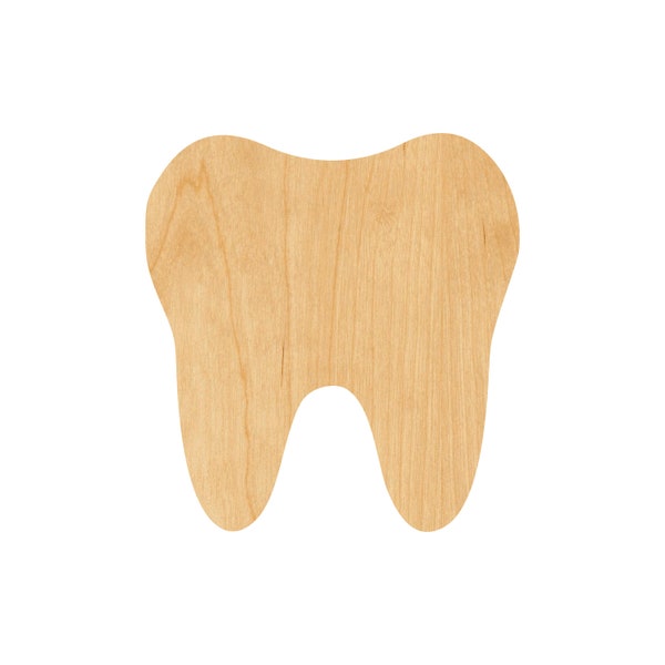 Tooth Laser Cut Out Wood Shape Craft Supply - Woodcraft Cutout