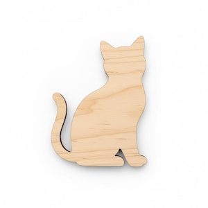 Kitty Cat Silhouette – Laser Cut Wood Cutout Blank, DIY Craft Decor