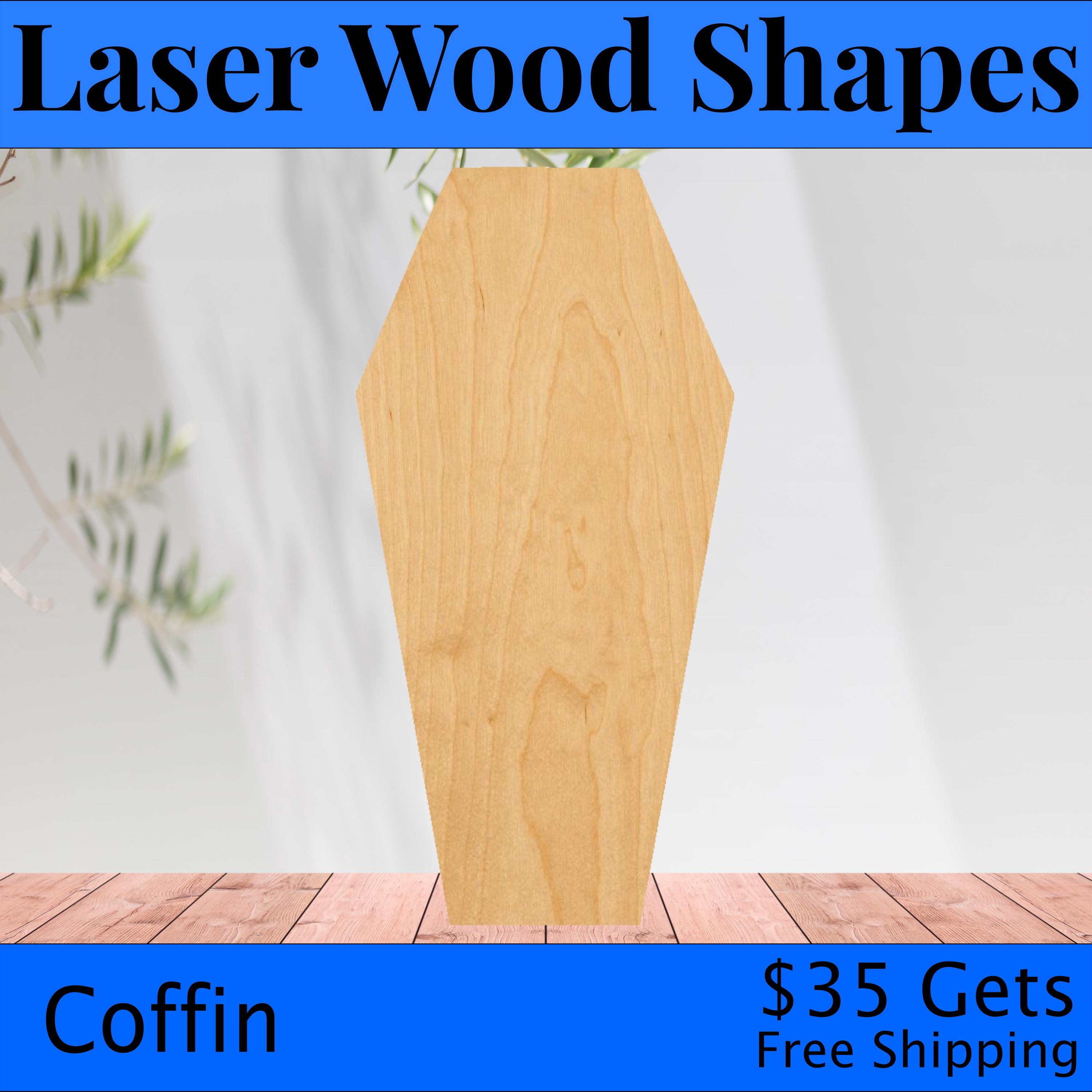 Coffin - Laser Cut Out Unfinished Wood Craft Shape FAL96 Coffin - Laser Cut Out Unfinished Wood Craft Shape FAL96