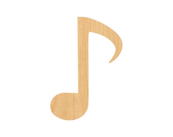 Music Note 2 Laser Cut Out Wood Shape Craft Supply - Woodcraft Cutout