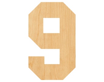 Number 9 Laser Cut Out Wood Shape Craft Supply - Woodcraft Cutout