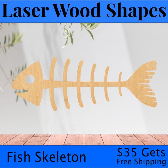 Fish - Laser Cut Out Unfinished Wood Craft Shape FSH47 Fish - Laser Cut Out Unfinished Wood Craft Shape FSH47