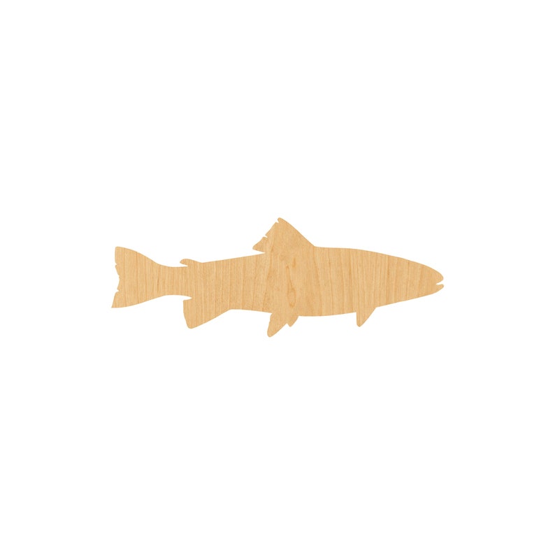 Unfinished Trout 0053 Laser Cut Out Wood Shape Craft Supply