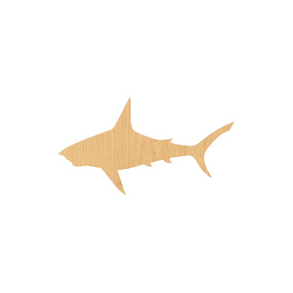 Shark - Laser Cut Out Unfinished Wood Craft Shape SEA51 Shark - Laser Cut Out Unfinished Wood Craft Shape SEA51