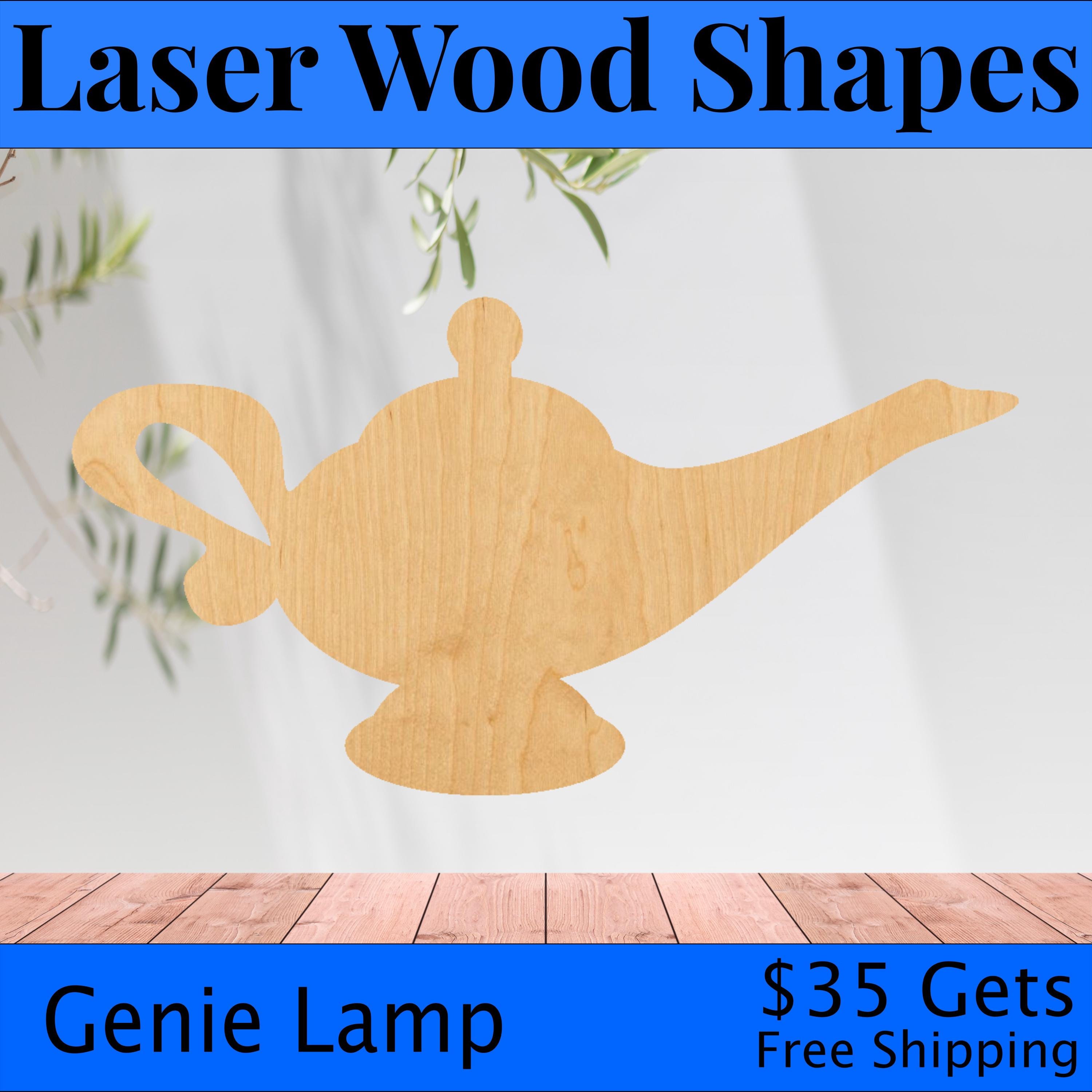 Container Genie Lamp - Laser Cut Out Unfinished Wood Craft Shape WLD54 Container Genie Lamp - Laser Cut Out Unfinished Wood Craft Shape WLD54