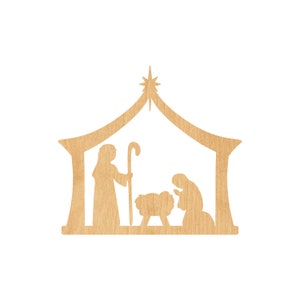 Nativity Laser Cut Out Wood Shape Craft Supply - Woodcraft Cutout