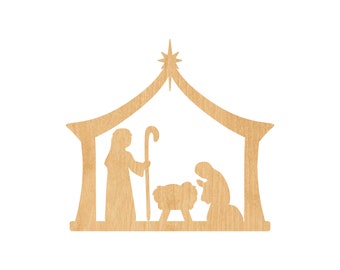 Nativity Laser Cut Out Wood Shape Craft Supply - Woodcraft Cutout