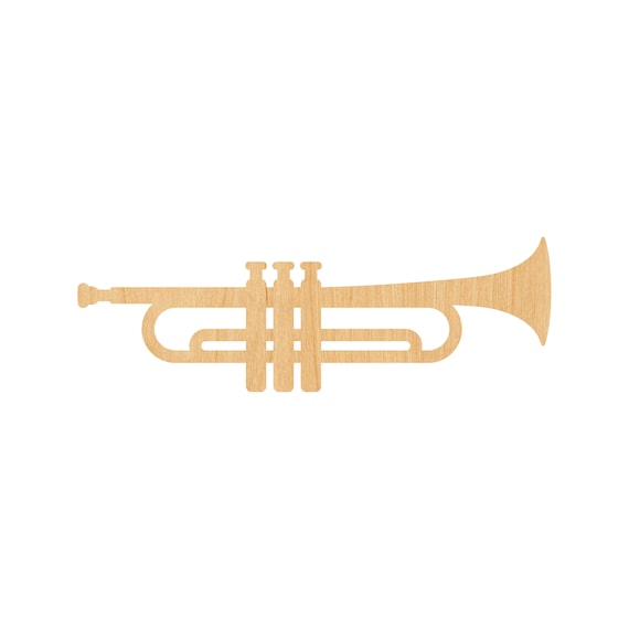 Music Trumpet - Laser Cut Out Unfinished Wood Craft Shape XMS67 Music Trumpet - Laser Cut Out Unfinished Wood Craft Shape XMS67