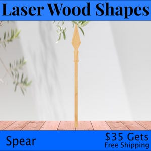 Spear Laser Cut Out Wood Shape Craft Supply - Woodcraft Cutout
