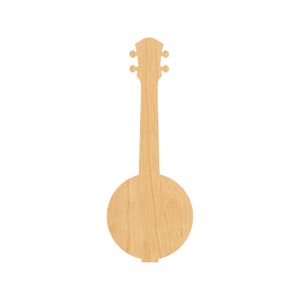 Banjo Laser Cut Out Wood Shape Craft Supply - Woodcraft Cutout