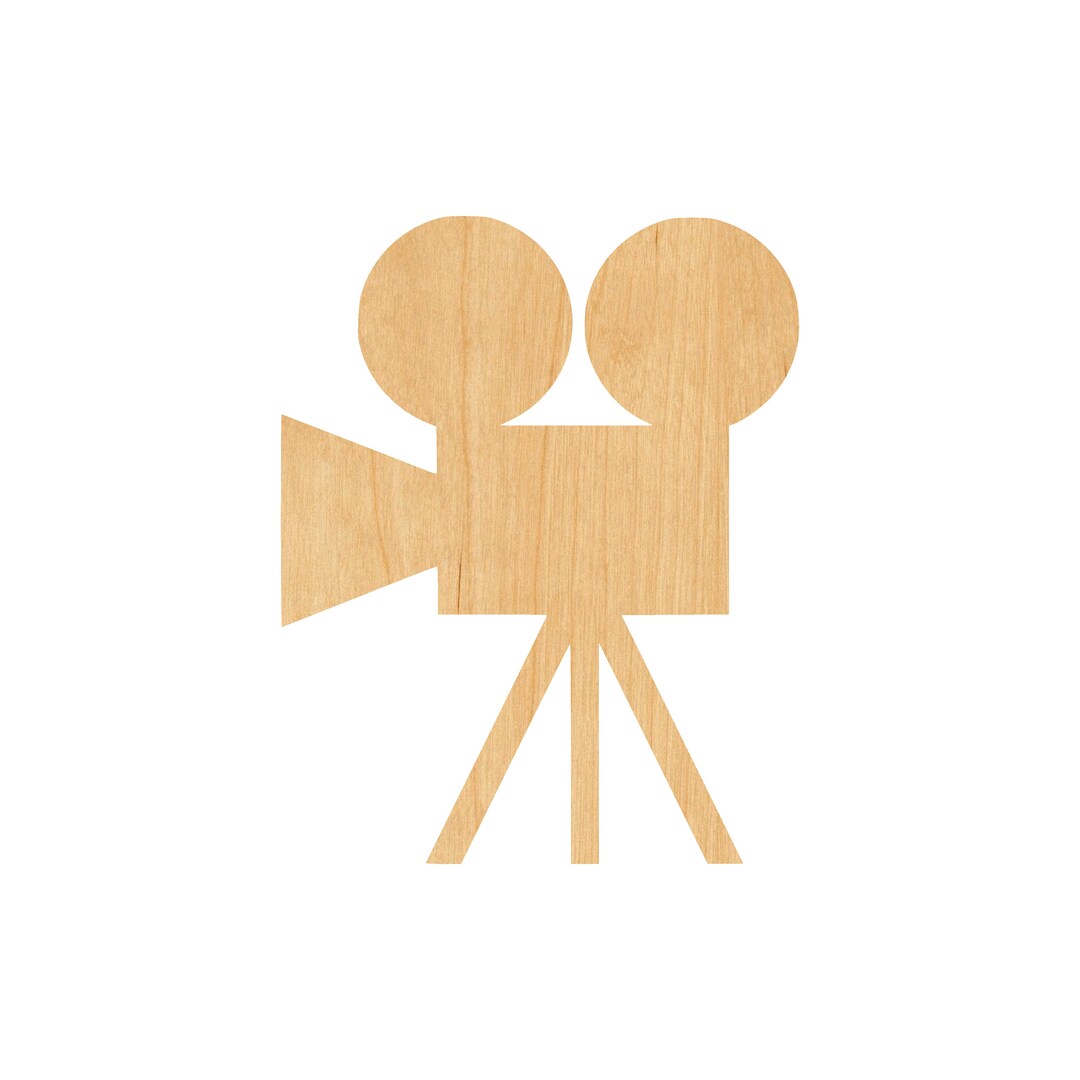 Movie Camera Laser Cut Out Wood Shape Craft Supply - Woodcraft Cutout ...