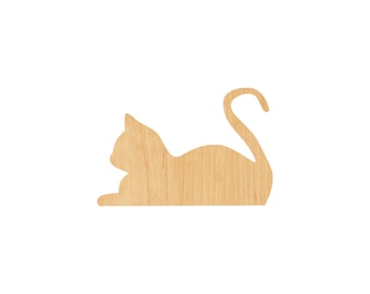 Cat Laying Down Laser Cut Out Wood Shape Craft Supply – Woodcraft Cutout