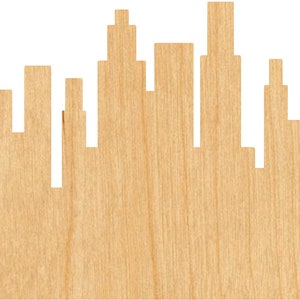 Skyline Laser Cut Out Wood Shape Craft Supply - Woodcraft Cutout