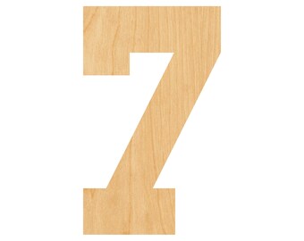 Number 7 Laser Cut Out Wood Shape Craft Supply - Woodcraft Cutout