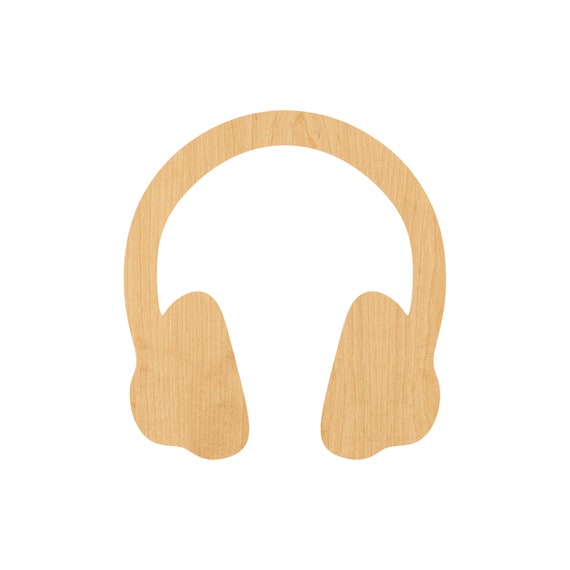 Music Headphones - Laser Cut Out Unfinished Wood Craft Shape MSC10 Music Headphones - Laser Cut Out Unfinished Wood Craft Shape MSC10