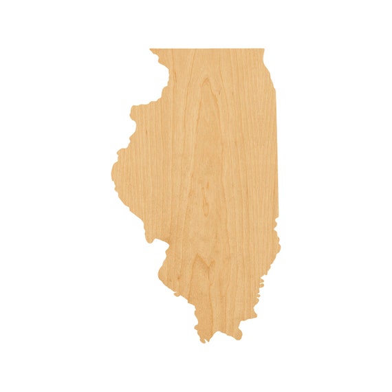 State Illinois US State - Laser Cut Out Unfinished Wood Craft Shape STAT61 State Illinois US State - Laser Cut Out Unfinished Wood Craft Shape STAT61