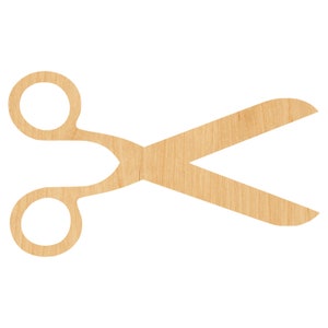Scissors Laser Cut Out Wood Shape Craft Supply - Woodcraft Cutout