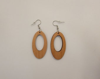 Dangle Design 6 Laser Cut Alder Wood Earrings, Hook Style, Satin Finish