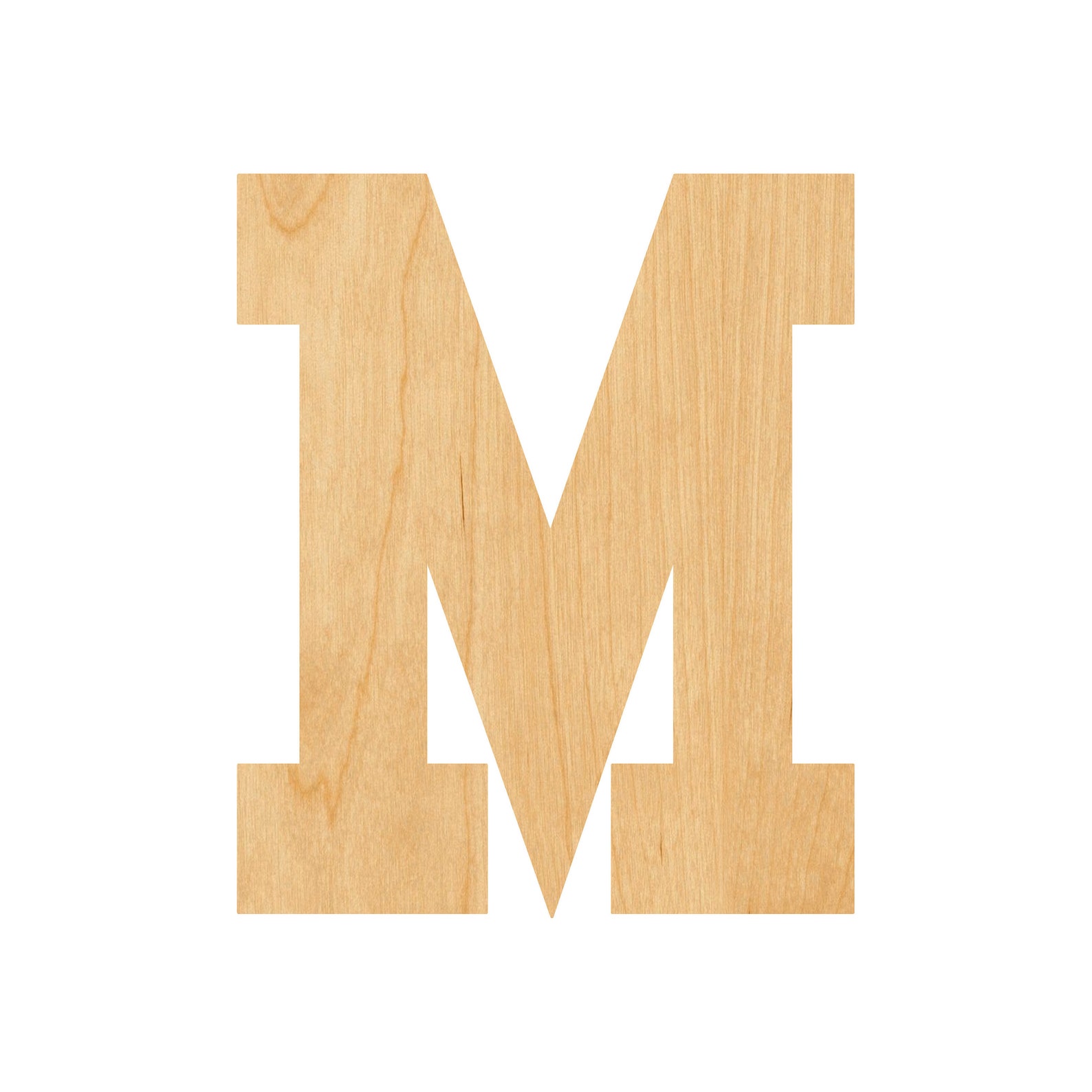 Letter M Laser Cut Out Wood Shape Craft Supply Woodcraft Etsy
