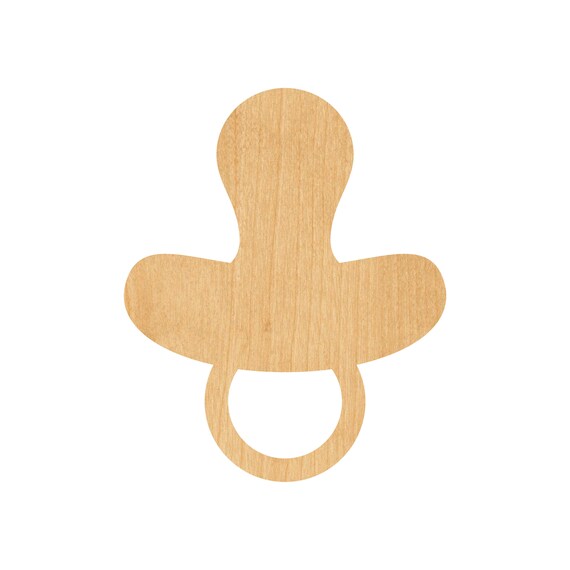 Baby Pacifier - Laser Cut Out Unfinished Wood Craft Shape BBY49 Baby Pacifier - Laser Cut Out Unfinished Wood Craft Shape BBY49