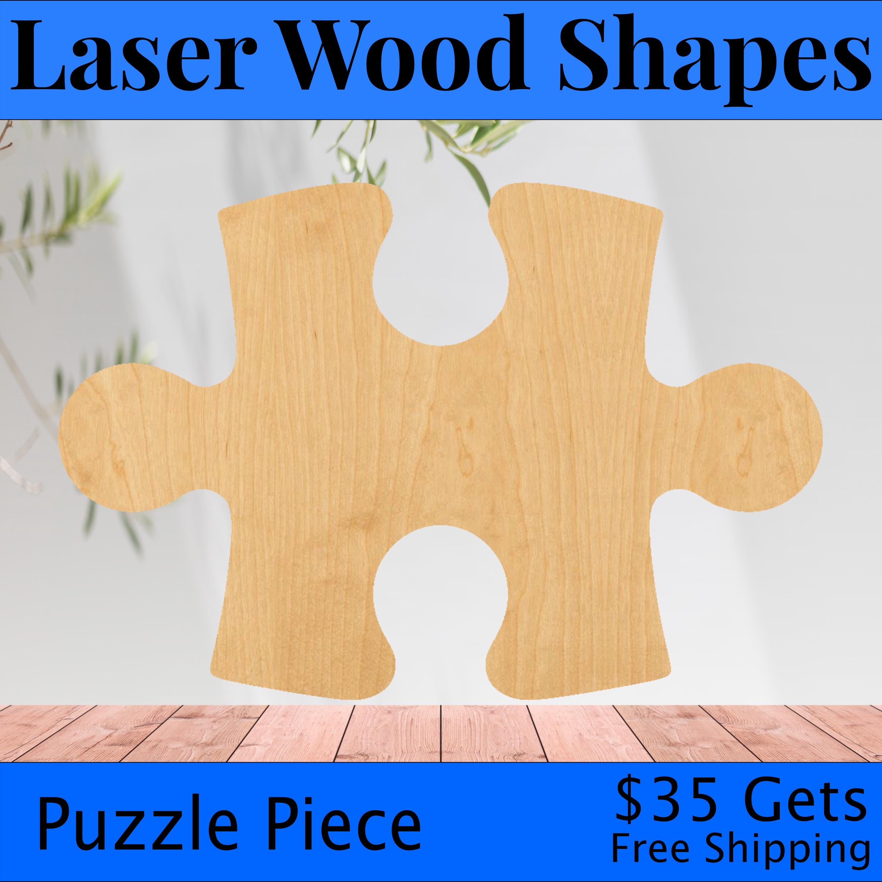 Toy Puzzle Piece - Laser Cut Out Unfinished Wood Craft Shape TOY19 Toy Puzzle Piece - Laser Cut Out Unfinished Wood Craft Shape TOY19