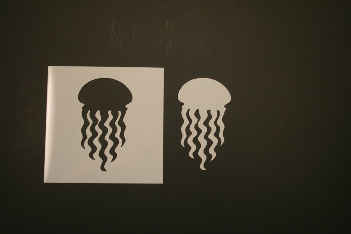 Jellyfish 2 Reusable Mylar Stencil Art Supplies Etsy