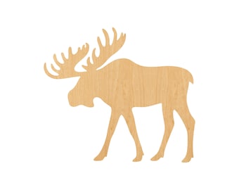 Moose - Laser Cut Out Unfinished Wood Craft Shape MUS1 Moose - Laser Cut Out Unfinished Wood Craft Shape MUS1