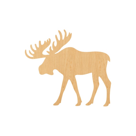 Moose - Laser Cut Out Unfinished Wood Craft Shape MUS27 Moose - Laser Cut Out Unfinished Wood Craft Shape MUS27
