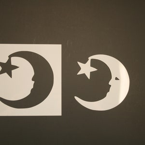 Moon and Star Reusable Mylar Stencil - Art Supplies