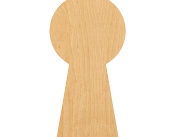 Key Hole Wood Cutout Shape, Unfinished Craft Shape for Signs and Decor