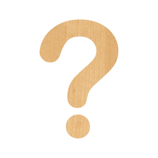 Question Mark Laser Cut Out Wood Shape Craft Supply - Woodcraft Cutout