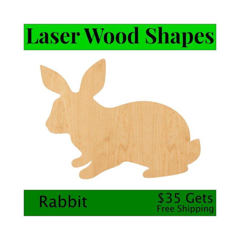 Rabbit Laser Cut Out Wood Shape Craft Supply \u2013 Woodcraft Cutout