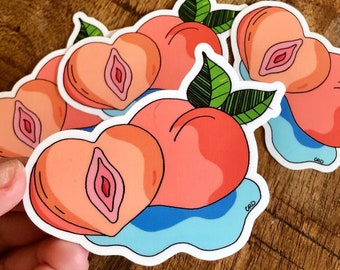Feeling Peachy Art Sticker - Peach