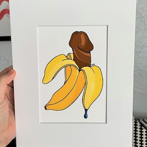 Banana Matted Print, 8x10 - Chocolate